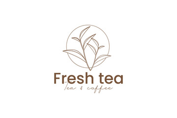 Wall Mural - fresh tea logo vector icon illustration