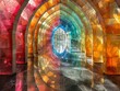Rainbow prism maze kaleidoscopic reflections