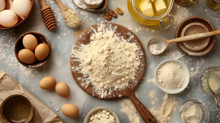 Wall Mural - baking ingredients for baking