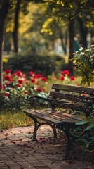 Sticker - a bench in a park