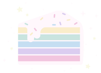 Wall Mural - abstract pastel background with rainbow cake vector illustration. abstract cute background. decorati