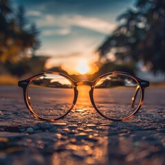 Poster - a pair of glasses on the ground