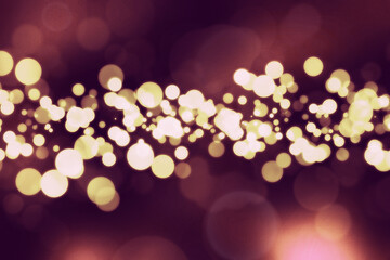 Bokeh, circle and sparkle wallpaper with lights for abstract pattern, design or texture of a background. Lens flare and space of color, lighting or blur texture of element, glitter or effect at night