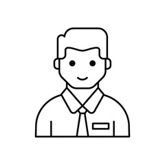 Wall Mural - Thin Line Employee vector icon