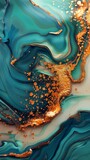 Fototapeta Desenie - Abstract blue and gold fluid art texture