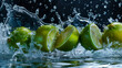 lime splashing into water
