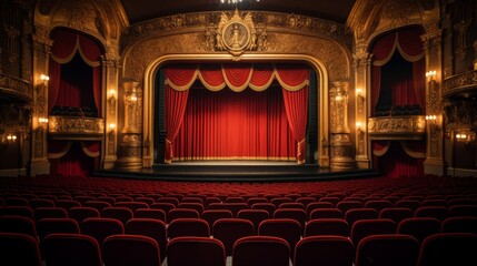 Wall Mural - 1920s grand theater experience opera on stage luxurious setting