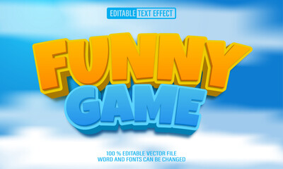Leinwandbilder - Editable 3d text style effect - Funny Game text effect Template