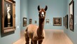 A Llama At A Museum Looking At Art Upscaled 2
