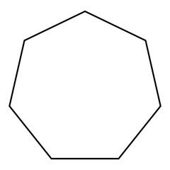 Wall Mural - heptagon shape symbol, black and white vector silhouette illustration of septagon