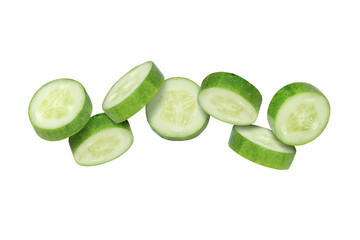 Canvas Print - cucumber slices isolated on white