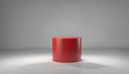 Wall Mural - Empty red 3D round podium, pedestal or pedestal to place product