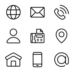 contact icon vector set. symbol, sign