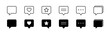 © tuiya - Speech bubble icon set. Line and glyph chat icon. Message bubble balloon