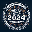 Graduation label design. Class of 2024.