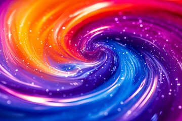 Poster - Swirling vortex of blue orange and purple colors.