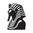 Regal Khufu Pharaoh Silhouette Portrait - Revering the Timeless Essence of Ancient Monarchs with Khufu Illustration - Minimallest Khufu Vector
