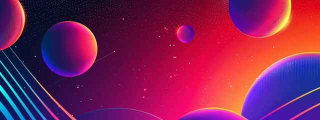 Poster - A colorful background with a few planets and stars