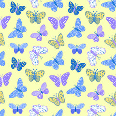 Sticker - Seamless pattern with butterflies 