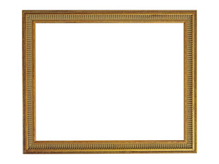 Gold picture frame, transparent background