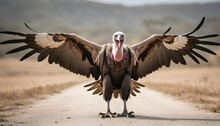 A Vulture With Its Wings Spread Wide Displaying I Upscaled 3
