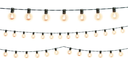 decorative wire balls and string lights or christmas and new year cotton ball light garland. png tra