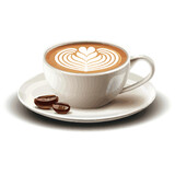 Fototapeta Uliczki - Realistic latte Cups Set on White Background vector
