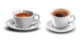 Fototapeta Uliczki - Realistic espresso Cups Set vector on White Background
