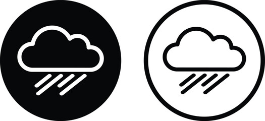 Poster - rainy cloud icon set in two styles . rain cloud icons . vector illustration