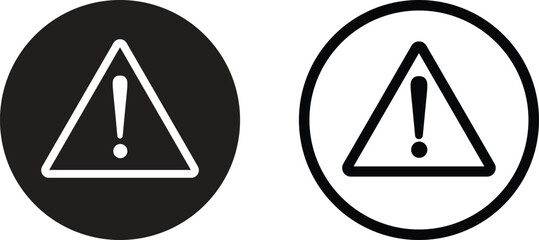Poster - warning icon set in two styles . exclamation mark icon . attention icon vector . danger icon