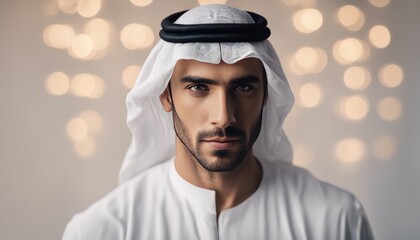 Arabian handsome man over isolated background in frontal position