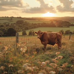 Tail of a cow flicking in pastoral bliss, a snapshot of farm life