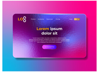 Wall Mural - Abstract Glassmorphism Landing Page