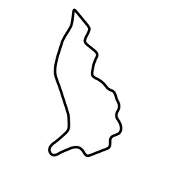Poster - Liechtenstein country simplified map. Thick black outline contour. Simple vector icon