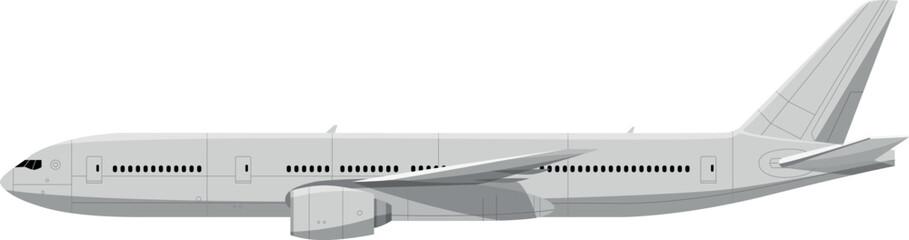 Sticker - Airplane side view. Passenger jet. Flying plane