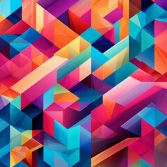 Sticker - Abstract geometric patterns in vibrant colors. 