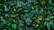 © mashimara - Dense greenery with varied tropical leaves, presenting shades of green and intricate patterns, perfect for nature and environment designs. Seamless pattern