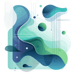Wall Mural - Blue Tosca Green Graphic Illustration