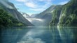 lake in the mountains, background, 4k, animation video, Seamless looping, footage, generative ai