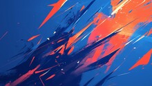 Abstract Background With Colorful Brush Strokes, Red And Blue Colors, Vibrant, Energetic
