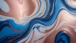 Abstract marbled acrylic paint, ink, rainbow color swirls wave, silver blue rose gold
