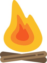 Canvas Print - Campfire travel color icon. Burning flame fire