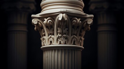 Doric column with geometric patterns merges classical form and artistry