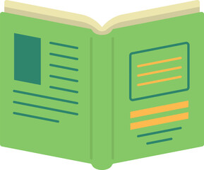 Wall Mural - open book color icon. library symbol. reading symbol