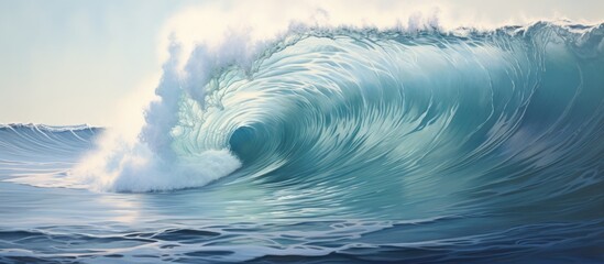 Aufkleber - Person on surfboard riding a big ocean wave