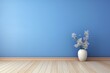 Classic pervinkle blue minimalist wall background in a empty room. Clean interior