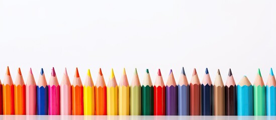 Aufkleber - A variety of colored pencils in a close-up shot against a plain white background