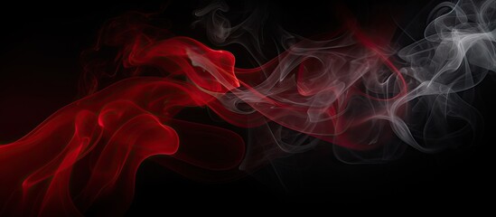 Poster - Abstract red and white smoke on black background
