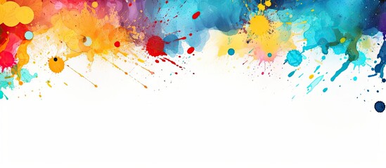 Poster - Colorful paint splatters on a canvas