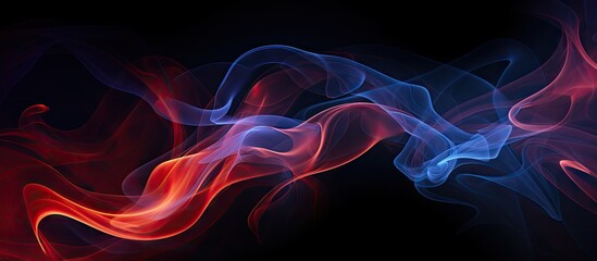 Poster - Red and blue swirling smoke on black background
